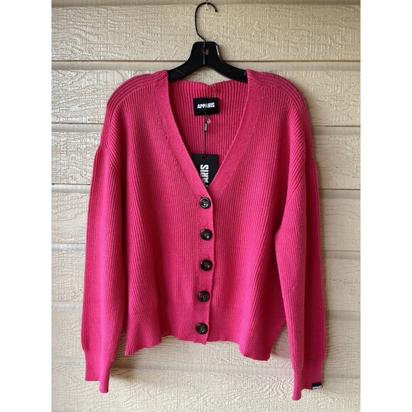 Apparis womens Andi Oversized Cardigan Sweater size OS (One Size) Shock Pink - Picture 3 of 8
